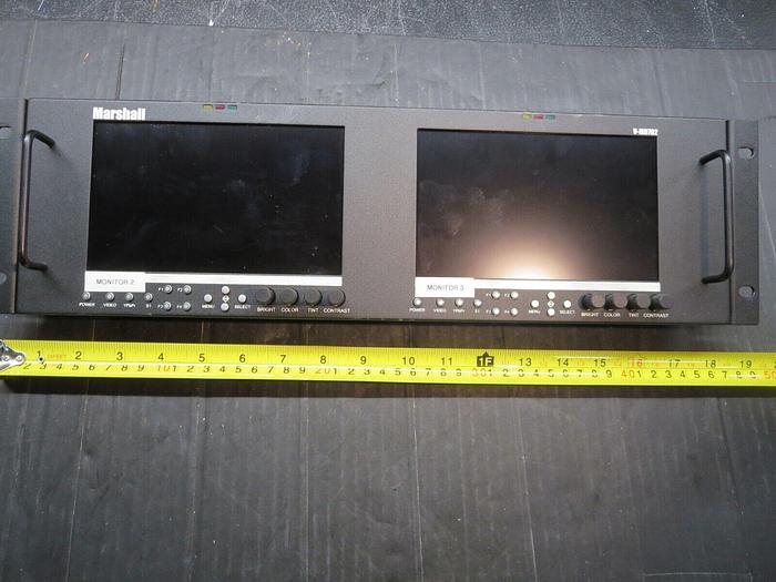 Used Marshall Electronics V-MD702 Monitor Dual Screen 7" Hi Res Rack Mount USA