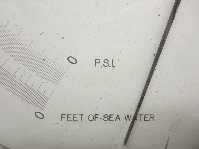 Used Heise Model-C Depth & Pressure Gauge (VINTAGE) 0-1500FT/0-670PSI