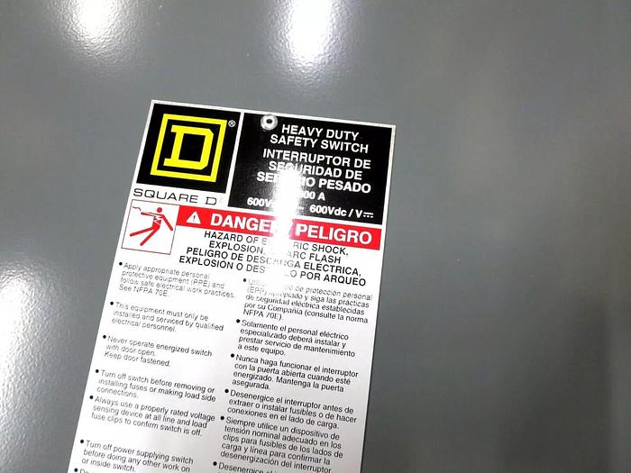 Used Square D/Schneider Electric H366 Safety Switch 600A 600VAC/DC 50/60Z 500HP
