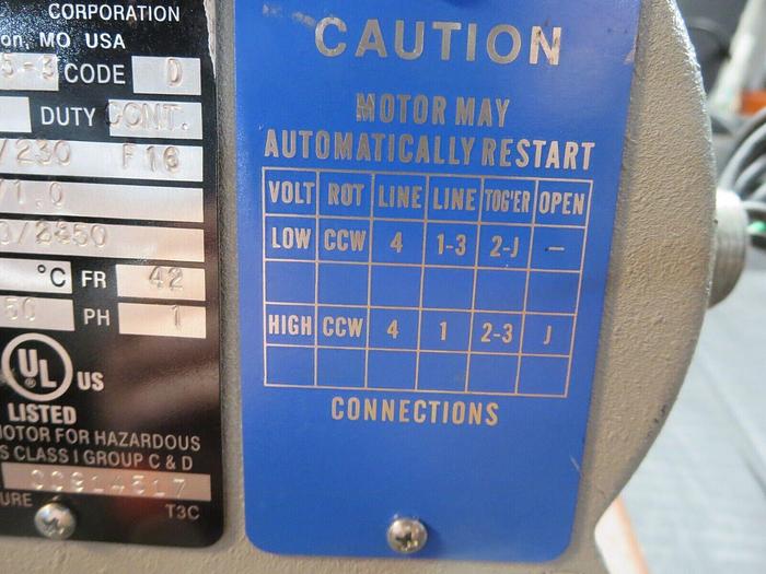 Used GRI Pump W/MAC Motor 14520-229 & B7245-3 Pump W/Motor Mag Drive Hazardous Duty