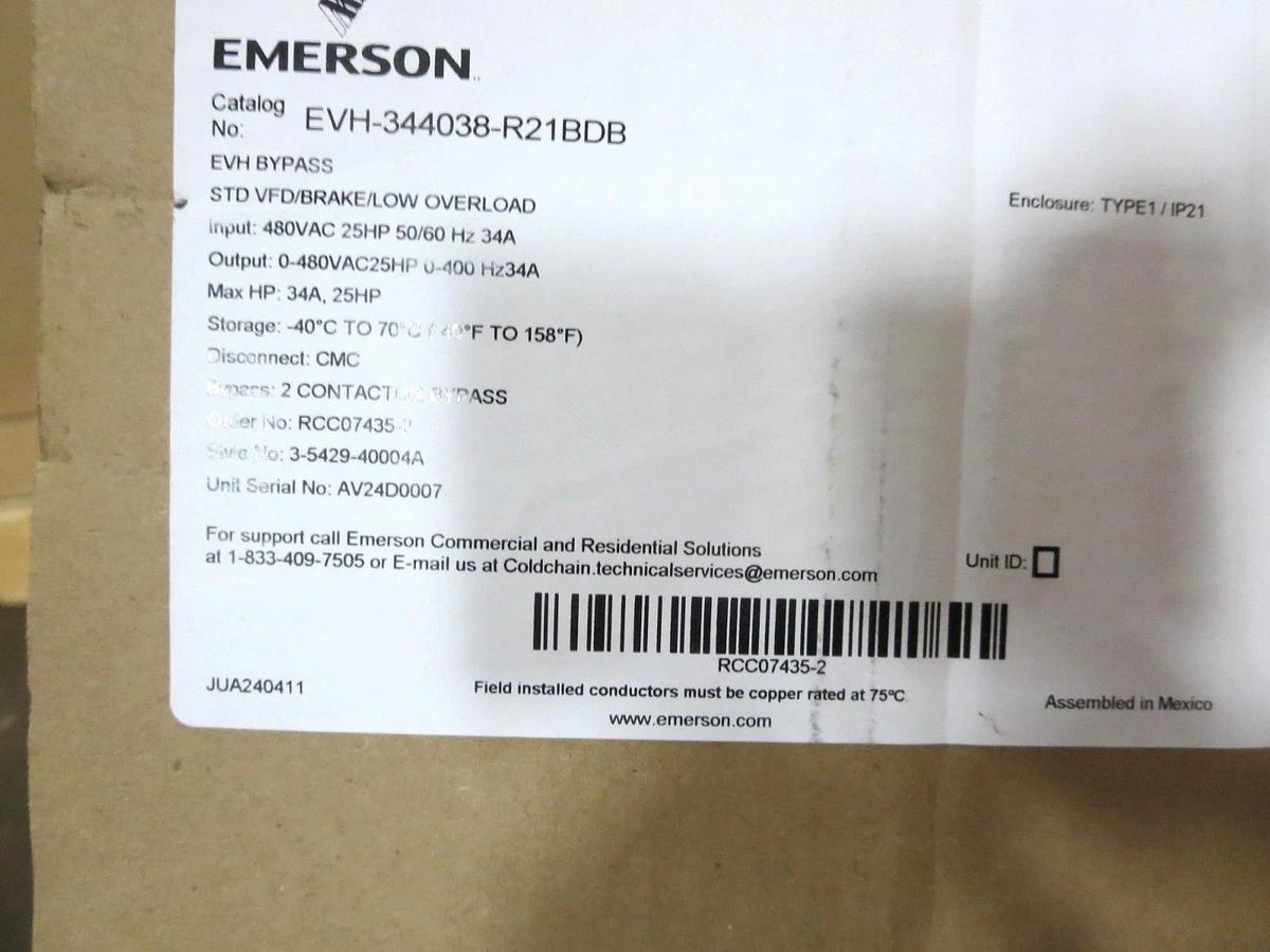 Emerson/Copeland EVH-344038-R21BDB Variable Frequency Drive