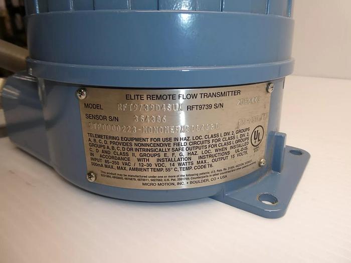 Used Micro Motion RFT9739D4SUA Elite Remote Flow 85-250 VAC Rev: 3.6