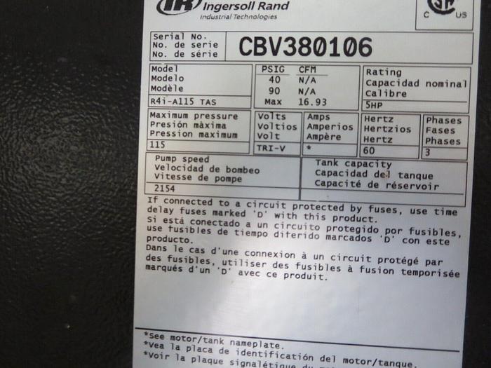 Used Ingersoll Rand (IR) R4i (47518888001) Total Air System See Data Plates For Specs