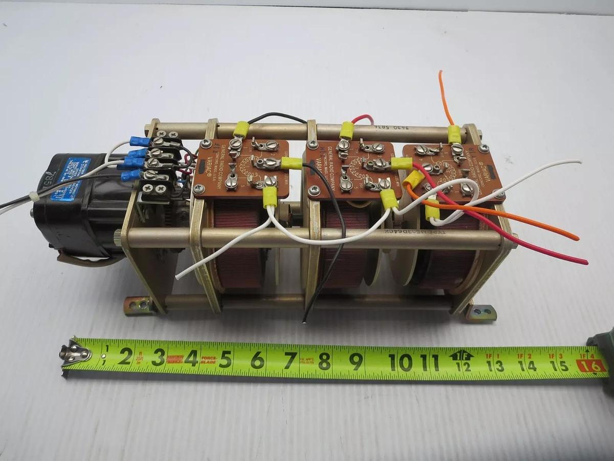 Used General Radio Co. & Holtzer Cabot Motors M5 Variac 3PH 120V 6A Motor Driven