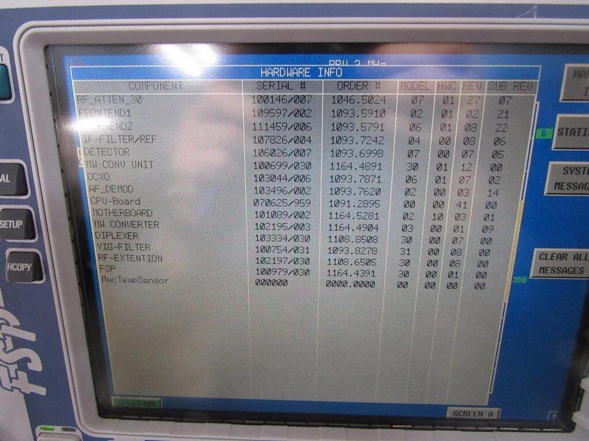 Used Rohde & Schwarz FSP30 9kHz to 30GHz Spectrum Analyser