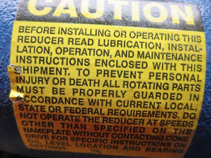 Used Cone Drive MHO20A068-1 Gear Speed Reducer Ratio 5:1 In RPM 3000 In Pwr: 0.56 TH