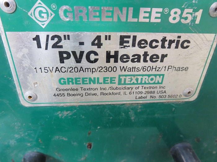 Used Greenlee (Textron) 851 PVC Conduit Heater 1/2 To 4" 115V 20A 60HZ 1PH 2300W #2