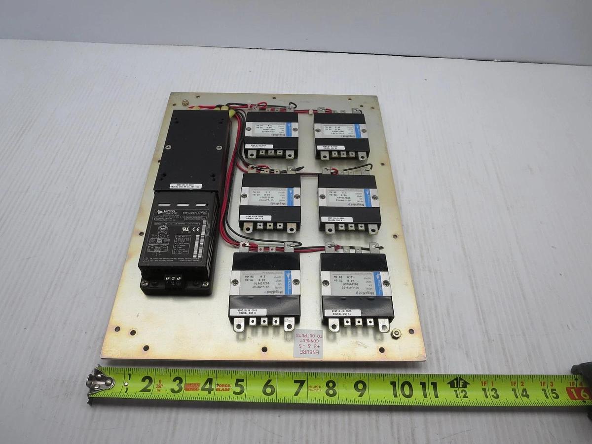 Used Vicor VI-LU4-CU-CC "FlatPac" Pwr Supply W/6 "MegaMod jr" Modules See Description