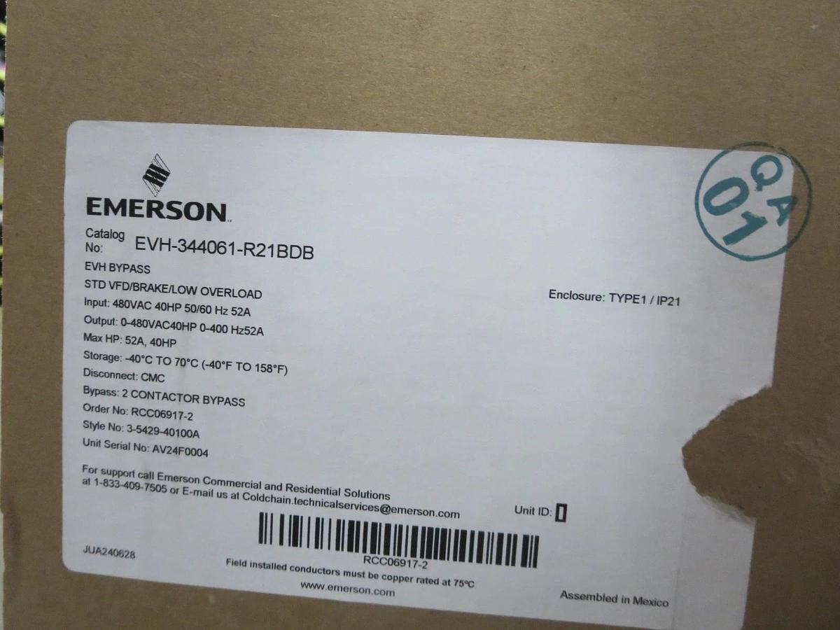 Emerson/Copeland EVH-344061-R21BDB Variable Frequency NEW Drive