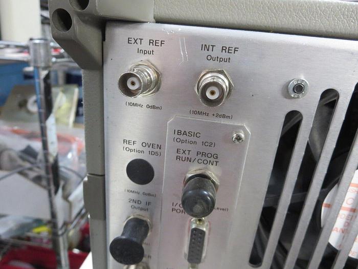 Used Hewlett Packard 4396A Network/Spectrum Analyzer Powers On Calibrated To 03/15/2024 See Opts