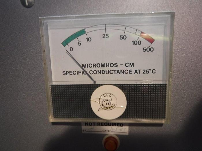 Used McNAB Inc. P/N: 18667 / DWG 18451 Micromhos-CM Specific Conductance Panel Meter
