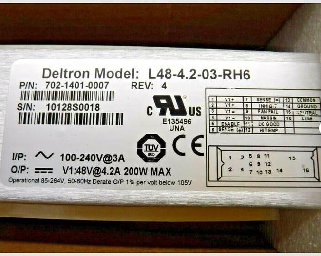 Deltron L48-4.2-03-RH6, 702-1401-0007 200W Power Supply (Rev 4) "NEW"
