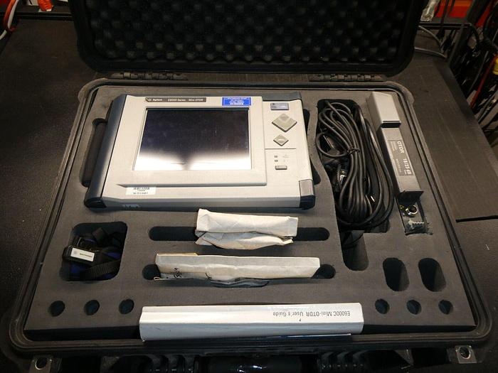 Used Agilent E6000C SM Fiber Mini OTDR w/ E6004A E6009A Connectors Cables, Carry Case