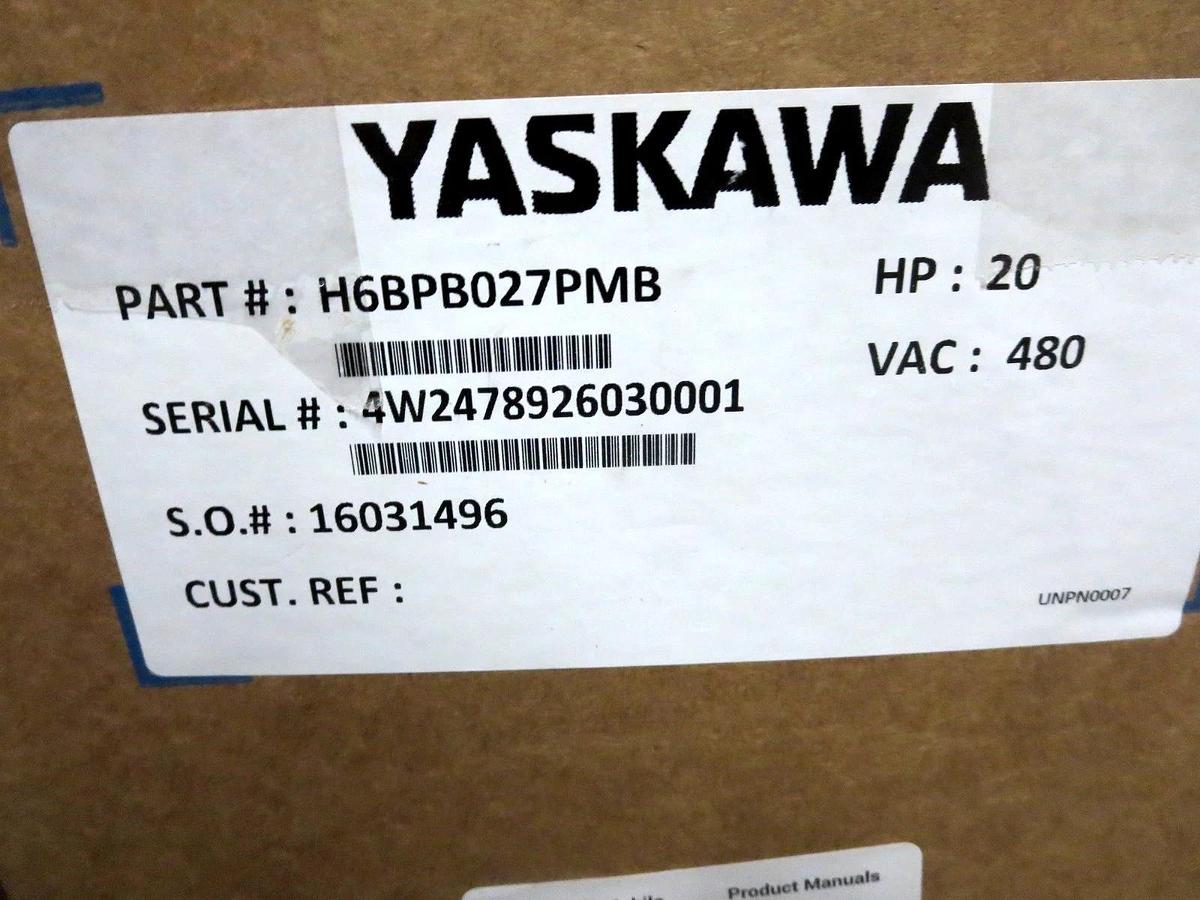 Yaskawa HV600 H6BPB027PMB Variable Frequency Drive VFD 20HP 480VAC 27A 3PH