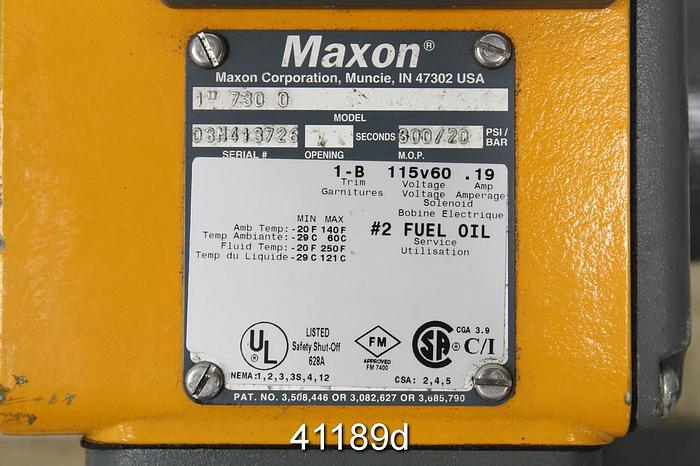 Unused Maxon 1" Lever Operated Fuel Valve #41189