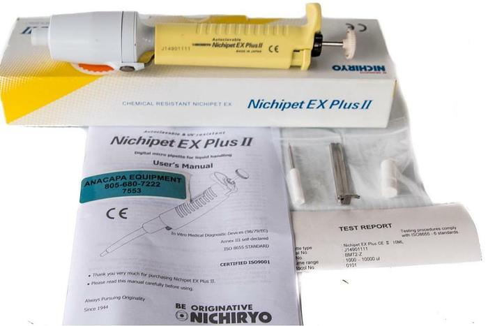 Nichiryo Nichipet Ex PlusII Digital Micro Pipette Single Channel 1-10ml NEW 7553