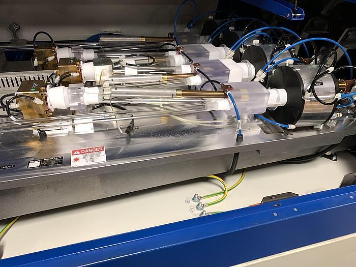 Used LINCOLN ELECTRIC  IRB 2400 ROBOTIC LASER WELDING CELL WITH DUAL ABB IRBP 2000L DUAL TRUNNIONS