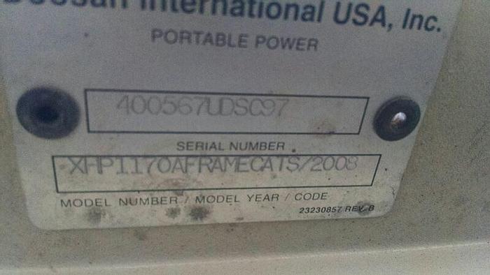 Used 2008 Ingersoll-Rand XHP1170AFFRAMECATS 1170 cfm / 350 psi Air Compressor