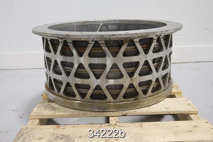 Used Black Clawson UV 100 Pressure Screen Basket, .015 Slots #34222
