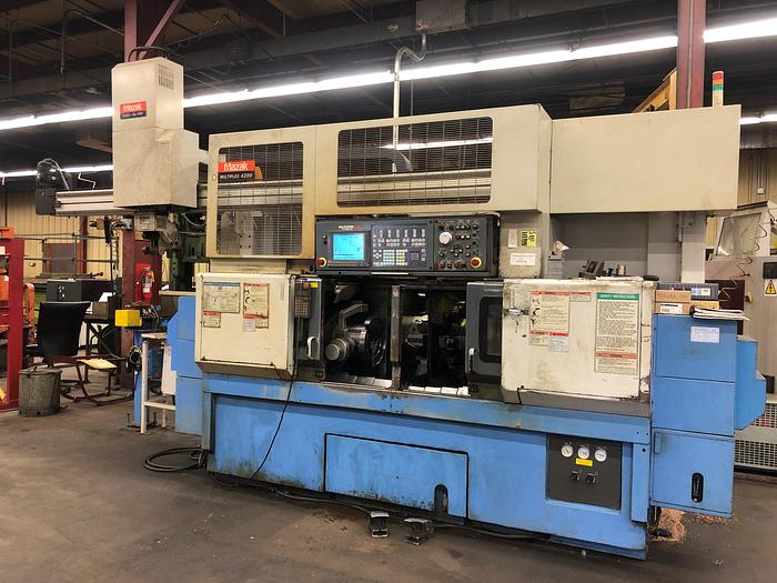Used 2003 Mazak Multiplex 4200 Dual Spindle CNC Lathe