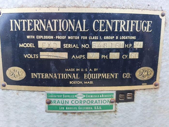 Used Lab, Centrifuge, International Centrifuge, Mdl EXD, 6-Cup #S744422