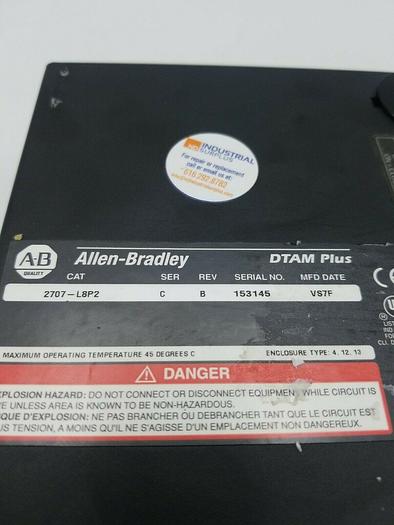 Used Allen Bradley 2707-L8P2 Ser C Rev B For Parts Not Working