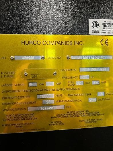 Used HURCO VMX 20 i CNC Vertical Mach Center
