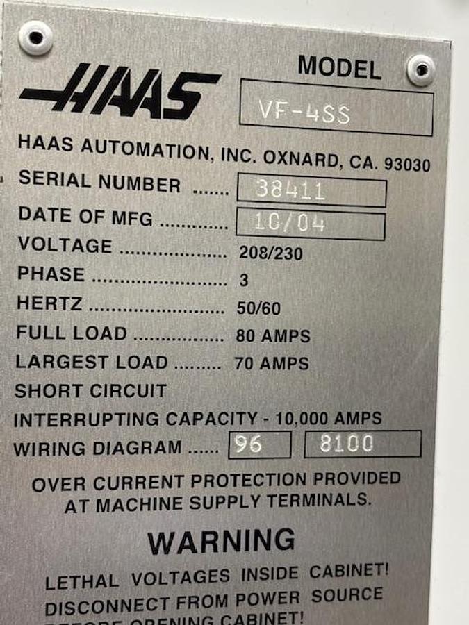 Used Haas VF 4 SS 