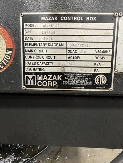 Used 2006 MAZAK 510C CNC Vertical Machining Center