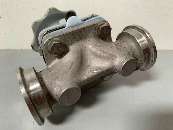 Used ITT Grinnell Stainless Steel Diaphragm Valve w/ 1" Sanitary Fitting