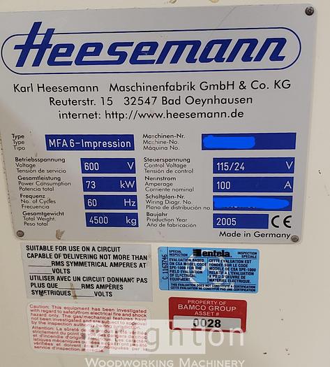 Used Heesemann  MFA 6 Impression used wide belt sander