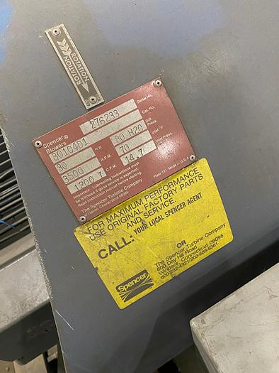 Used SPENCER BLOWER 30104D1 (Sale Pending)