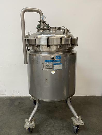 Used Paul Mueller 430 Liter 45 PSI Stainless Steel 75 PSI Jacketed Reactor w/ Mixer