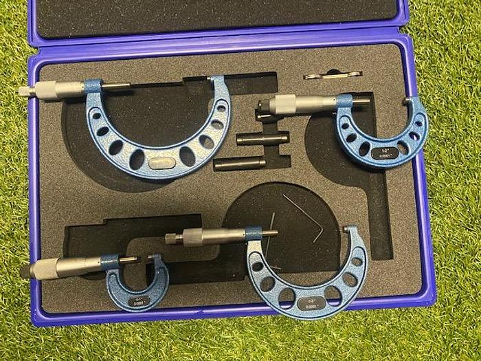Used Fowler Micrometer Set 0 -1", 1-2", 2-3" & 3-4"