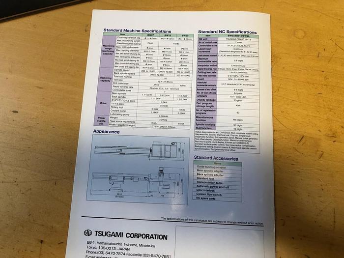 Used BRUGT LANGDREJEAUTOMAT FABRIKAT TSUGAMI-MORI, MODEL BW 20-E