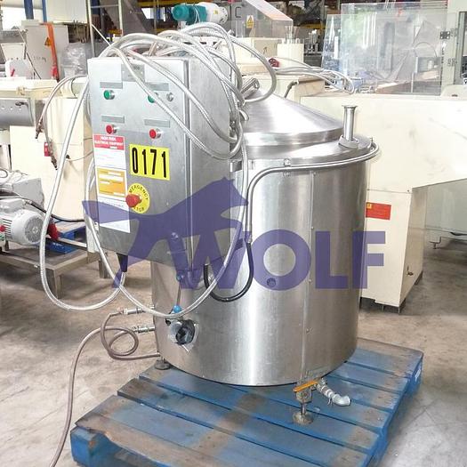 Used stainless steel tank equipped with a stirrer. - Capacity approx.150 l..