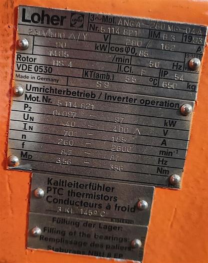 Gebraucht Loher EEX Fußmotor ANGA-280MG-04A  90Kw 1485 U/min