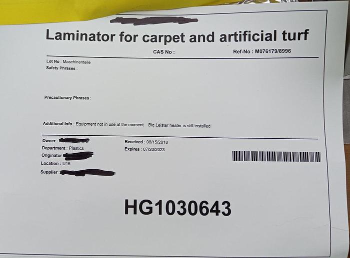 Gebraucht Leister Laminator Hotwind System