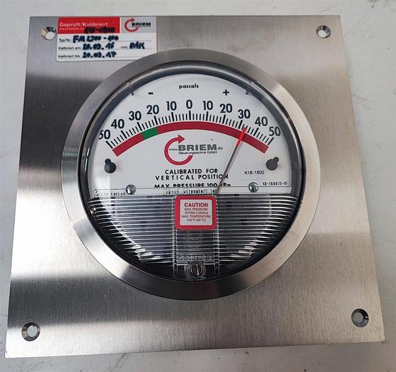 Briem Differenzdruckmessgerät Serie2300 -50 bis +50 Pascal