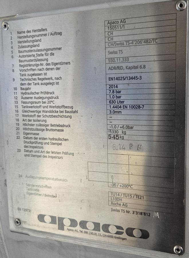 Gebraucht Apaco Vacuumbehälter 630 ltr.
