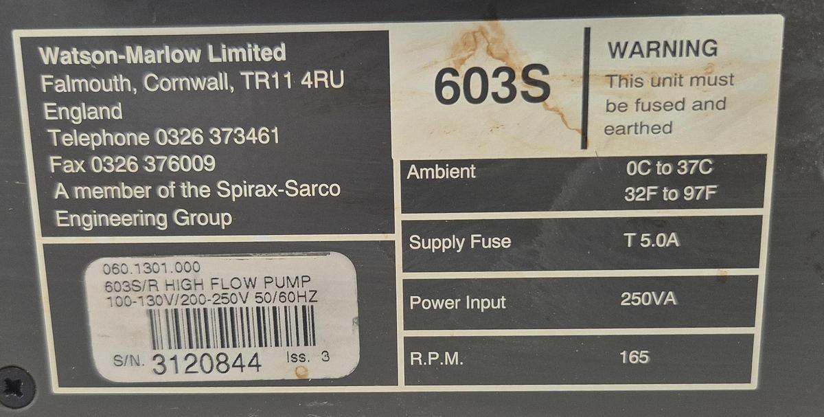 Gebraucht Watson Marlow Laborpumpe 603S/R High Flow Pump