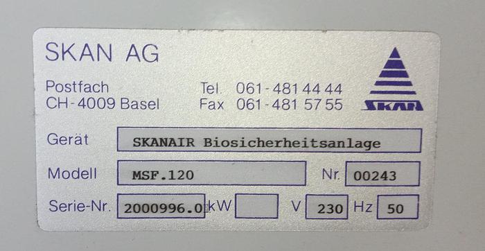 Gebraucht Skan Laborabzug Workstation MS2010 1.2