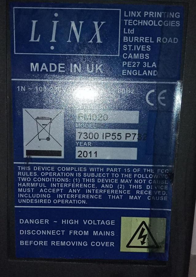 Gebraucht LINX 7300 IP55 P73 Industriedrucker mit Druckkopf Ultima 3103 C