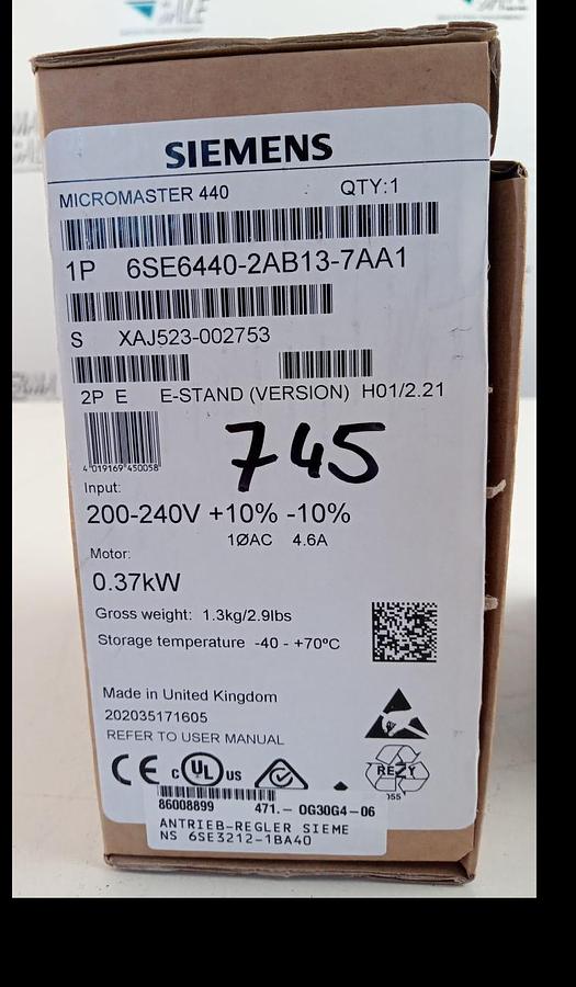 Siemens Micromaster 440 Frequenzumrichter 6SE6440-2AB13-7AA1