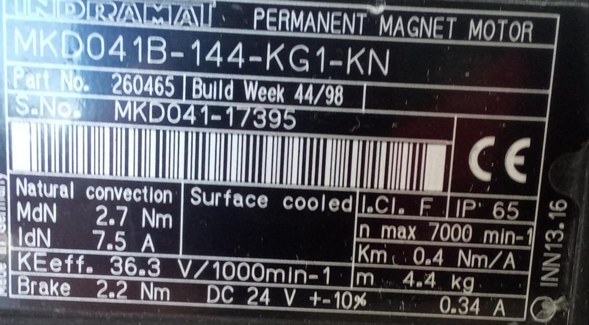 Gebraucht Indramat Permanent Magnet Motor MKD041B-144-KG1-KN