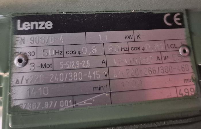 Gebraucht Lenze Getriebemotor GST06-2KVBR mit Motor FN 90S/B-4