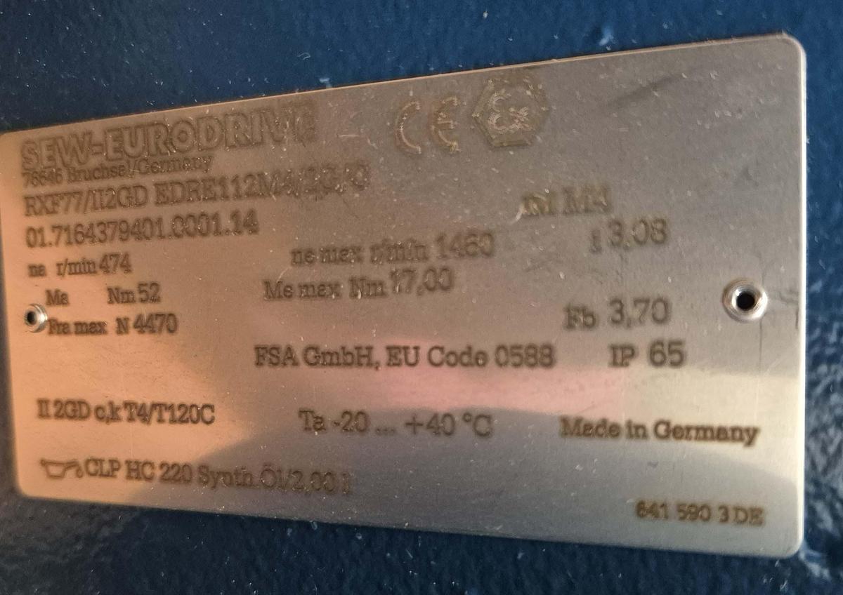 SEW Gwtriebemotor / RXF77/H2GD EDRE112M4/3TF