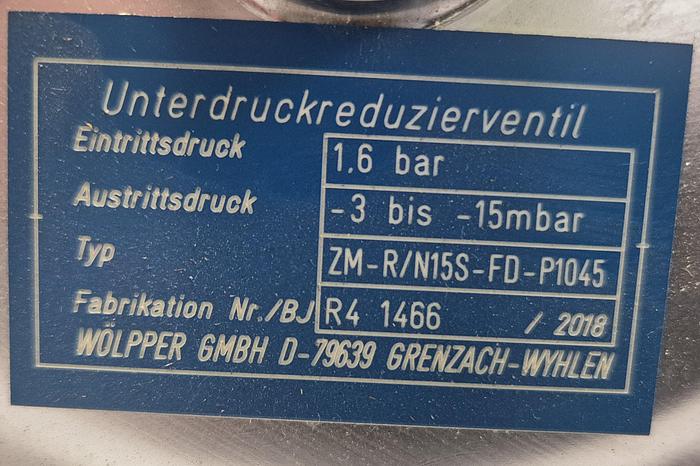 Wölpper Unterdruckreduzierventil vom Typ ZM-R/N15S-FD-P1045