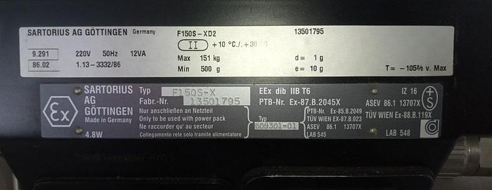 Gebraucht Satorius Standwaage F150S-XD2