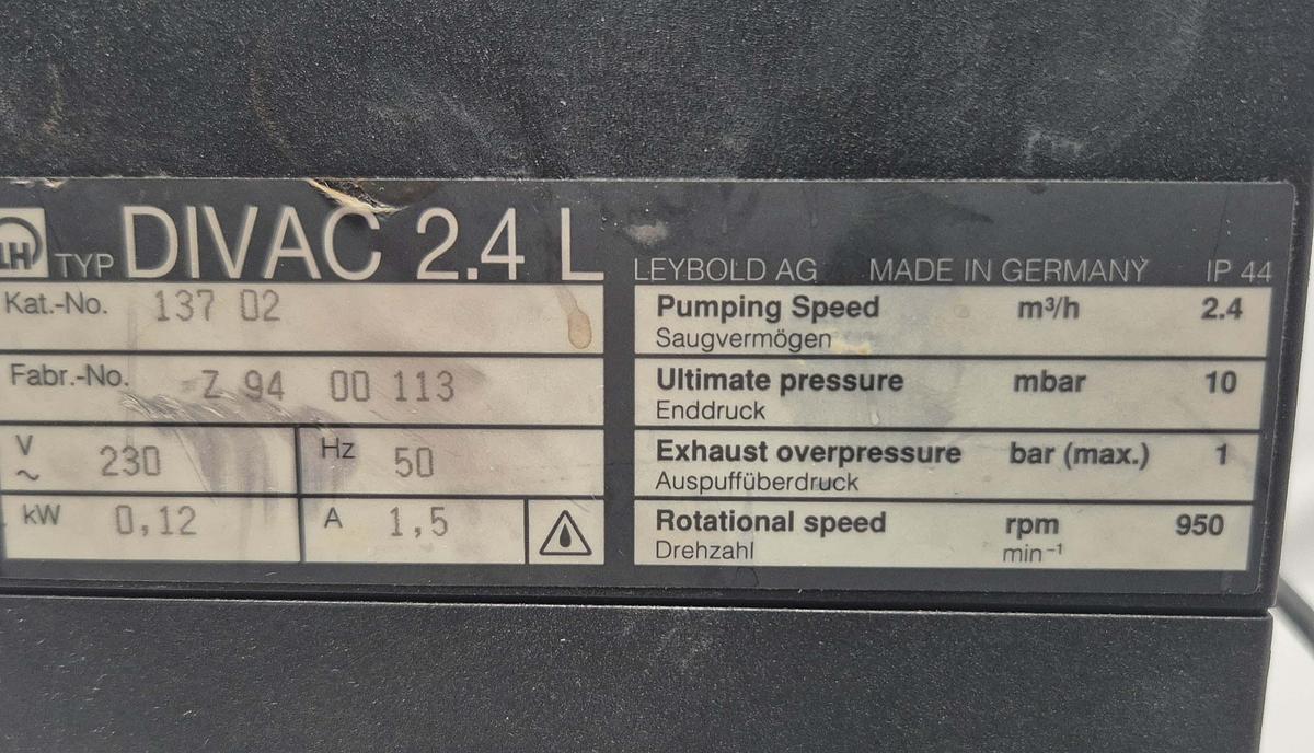Gebraucht Leybold AG Vacuumpumpe Divac 2,4 L